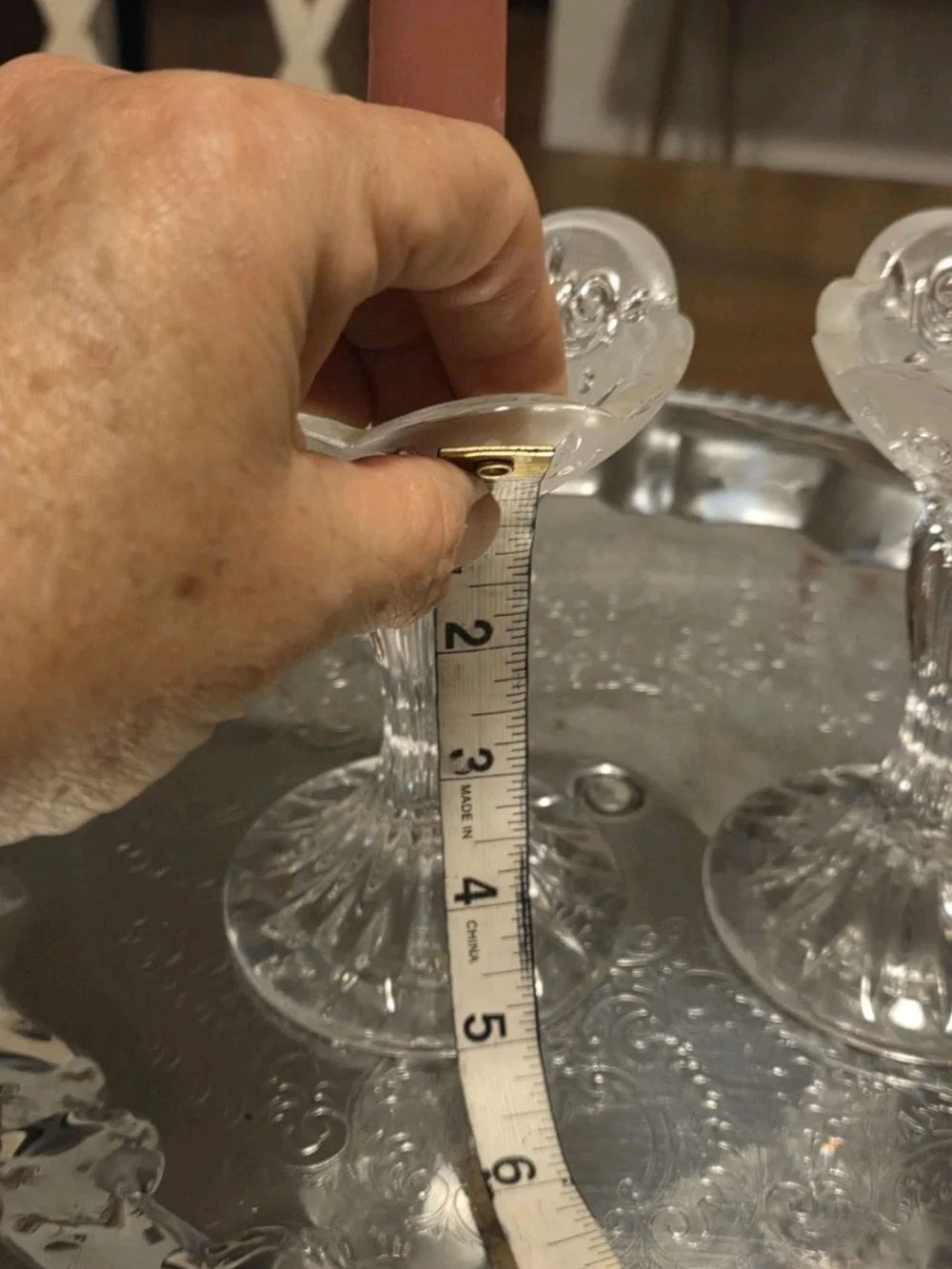 Oneida Southern Garden Set of 2 Candlesticks Crystal Candle Holders Vintage